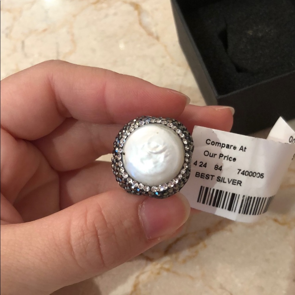 Giorgio Martello Silver Ring with Swarovski